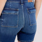 High Waist Bermudas w/ Back Flap Pockets