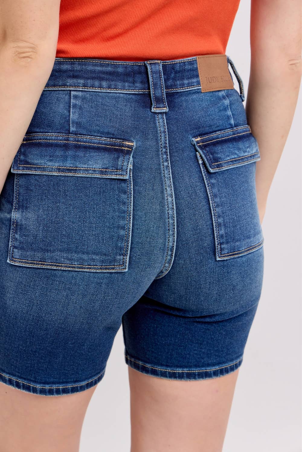 High Waist Bermudas w/ Back Flap Pockets