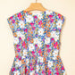 Floral Bow Tie Sleeveless Peplum Blouse