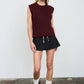 RAW MOCK NECK DOLMAN SLEEVE SWEATER KNIT TOP