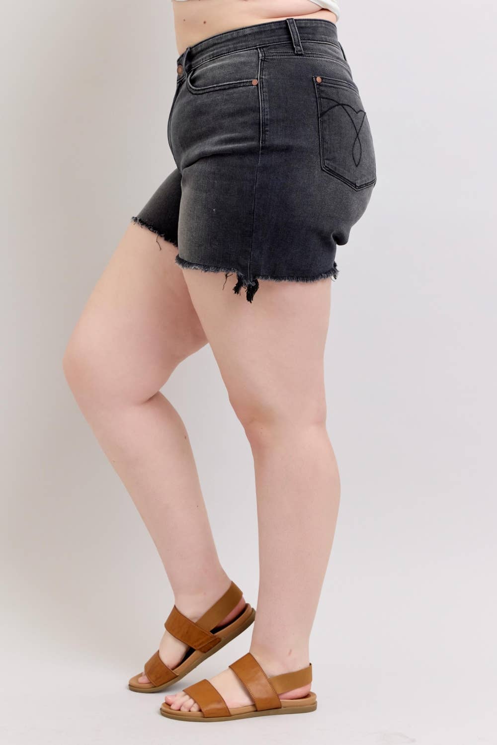Long Cut Off 2 Button Dad Shorts