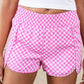 66 Leopard/Checkered High Waisted Athletic Shorts (S-XL): Blue Leopard / Missy / M
