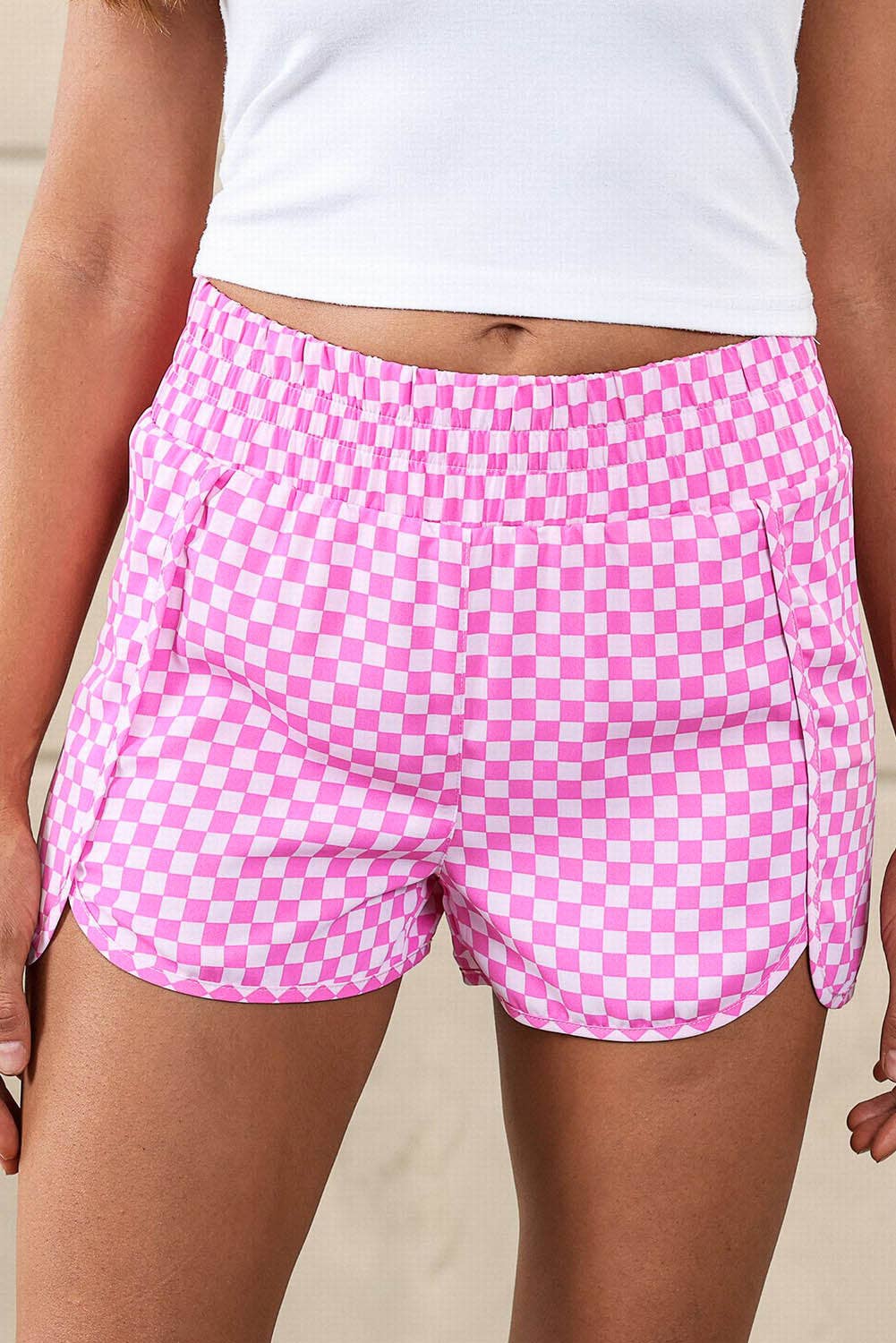 66 Leopard/Checkered High Waisted Athletic Shorts (S-XL): Blue Leopard / Missy / XL