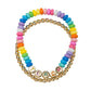 Set of 2 Beaded Stretch Bracelet with "Teach"
