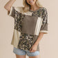 Camo Animal Print Color Block Top