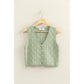 Basket Weave V-Neck Sleeveless Vest