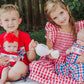 4th of July Plaid Flag Girl Bloomer Set With Bow