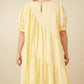 Womens Asymmetric Seam Detail Cinched Cuff Poplin Dress