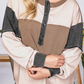 Colorblock Waffled Patchwork Loose Top