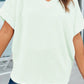 Waffle V Neck Short Sleeve Knit