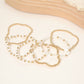 6PCS - Cross Charm Faceted Beaded Stretch Multi Layered Bracelets