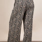Leopard Print Wide Leg Pleated Pants