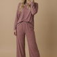 Round Neck Striped Oversized French Terry Top