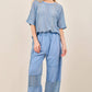 Mineral Washed Lace Top