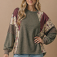 Mixed Media Patchwork Pullover Knit Top