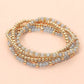 5PCS - Metal Ball Faceted Beaded Stretch Stackable Multi Layered Bracelets