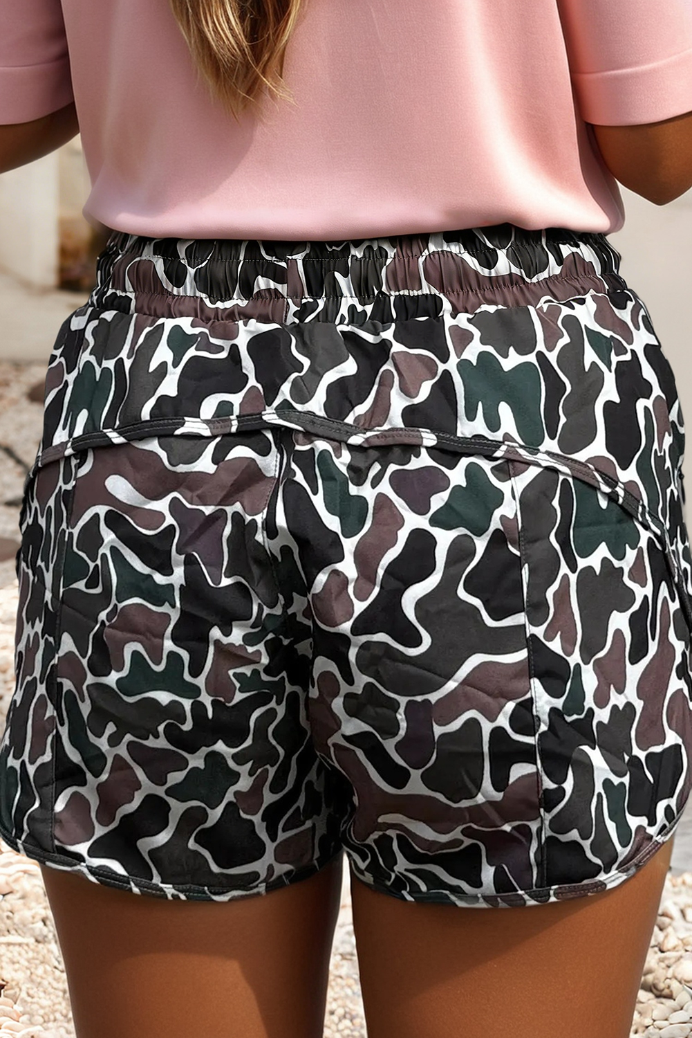 LDC Camouflage Print Athletic Lined Shorts
