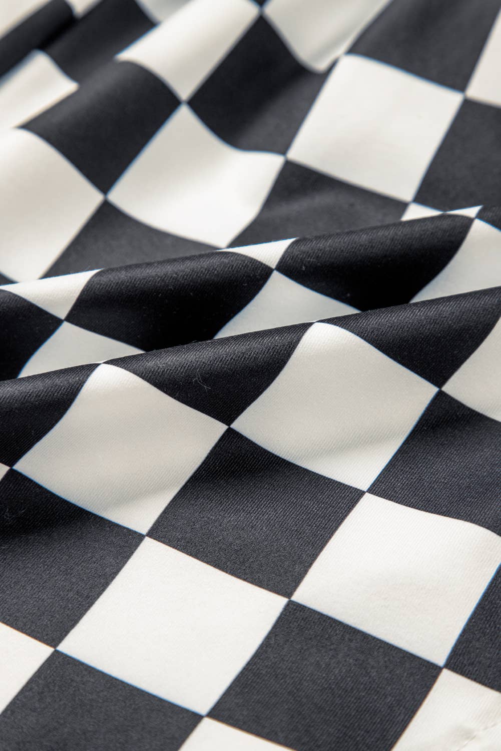 Checkered Print High Waist Casual Shorts