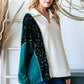 Dark Green Sequin Oversized Top