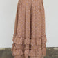 FLORAL RUFFLED TIERED HEM MIDI SKIRT