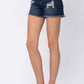 Mid-Rise Camo Patch Shorts