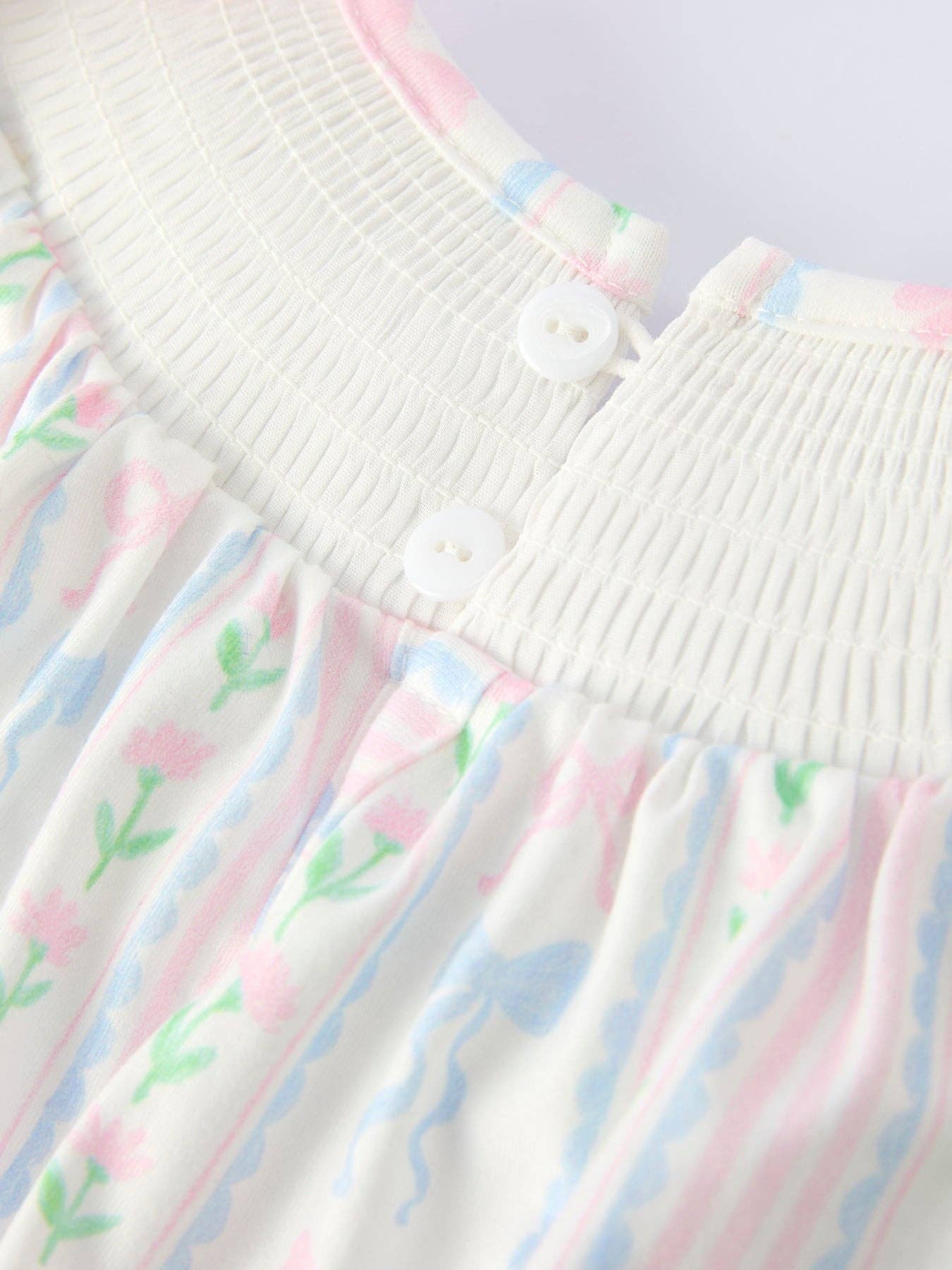 Girl Bow Stripe Smocked Baby Girls Bloomer Set