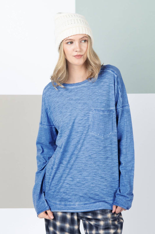 Raw Edge Detail Washed Top