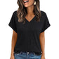 Ribbed Knit V-Neck Top – Relaxed Fit Casual Summer Tee