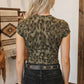 Western Leopard Round Neck Short Sleeve T-Shirts