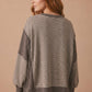 Drop Shoulder Stripe Color Block Pullover Top