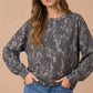 Oversized Mixed Print Sweater Knit Top