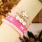 WWJD Faith Prompt Mix Beading 5pcs Bracelet Set