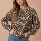 Oversized Mixed Print Sweater Knit Top