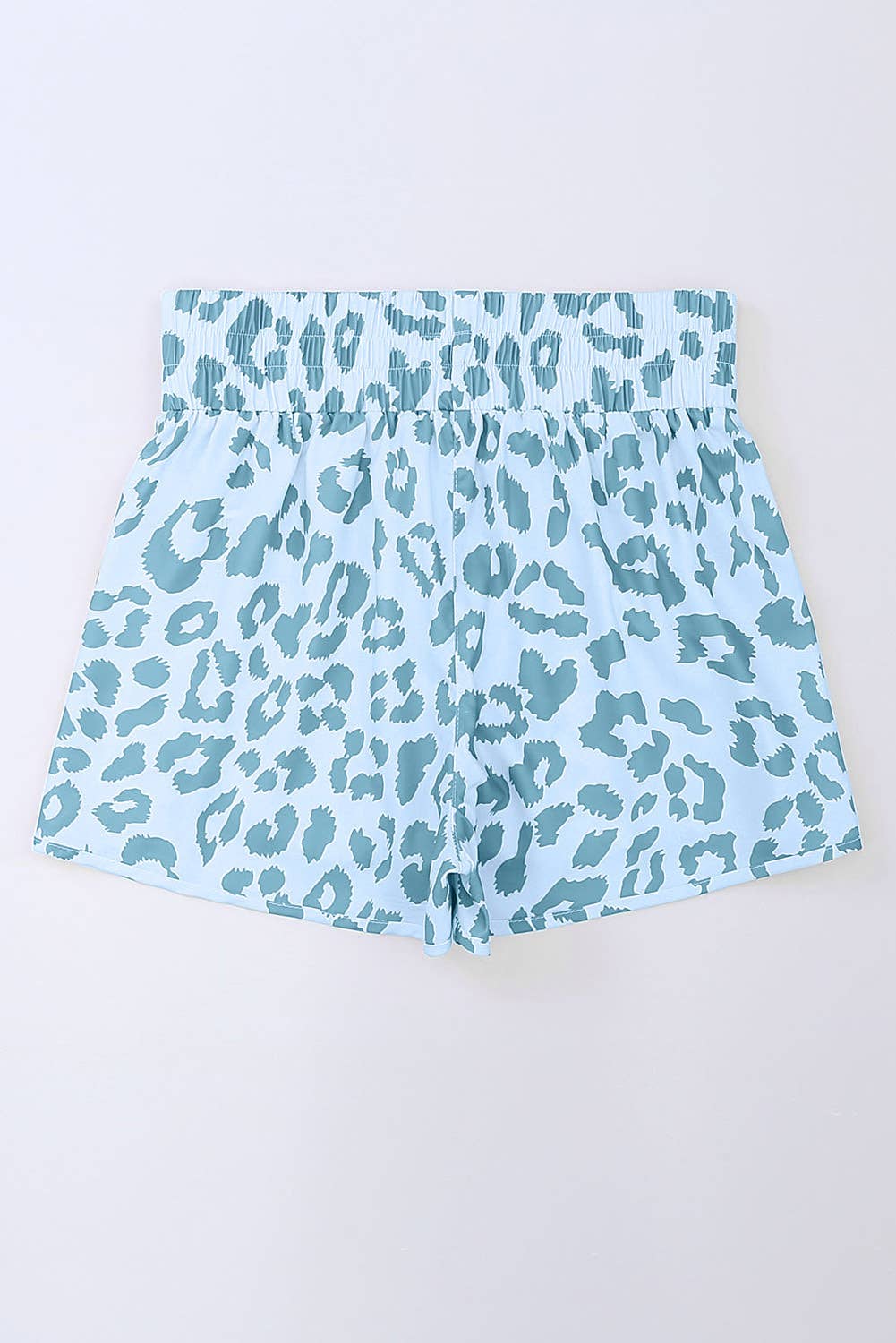 66 Leopard/Checkered High Waisted Athletic Shorts (S-XL): Blue Leopard / Missy / M