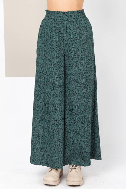 High-Waist Crinkled Wide Leg Pants Plus Size