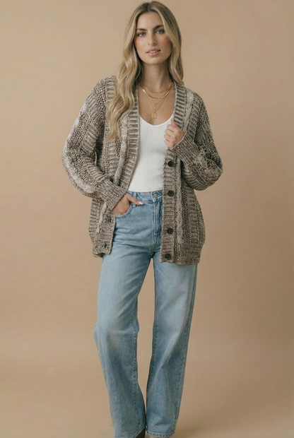 Oversized Chunky Cable Cardigan