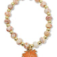 Annie Stretch Bracelet - Fall Jasper with Leaf Charm