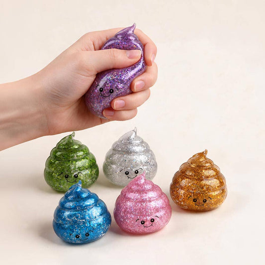 12PCS - Glitter Poop Squeeze Squishy Stress Relief Toy