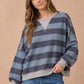 Striped Color Block Hacci Pullover Top