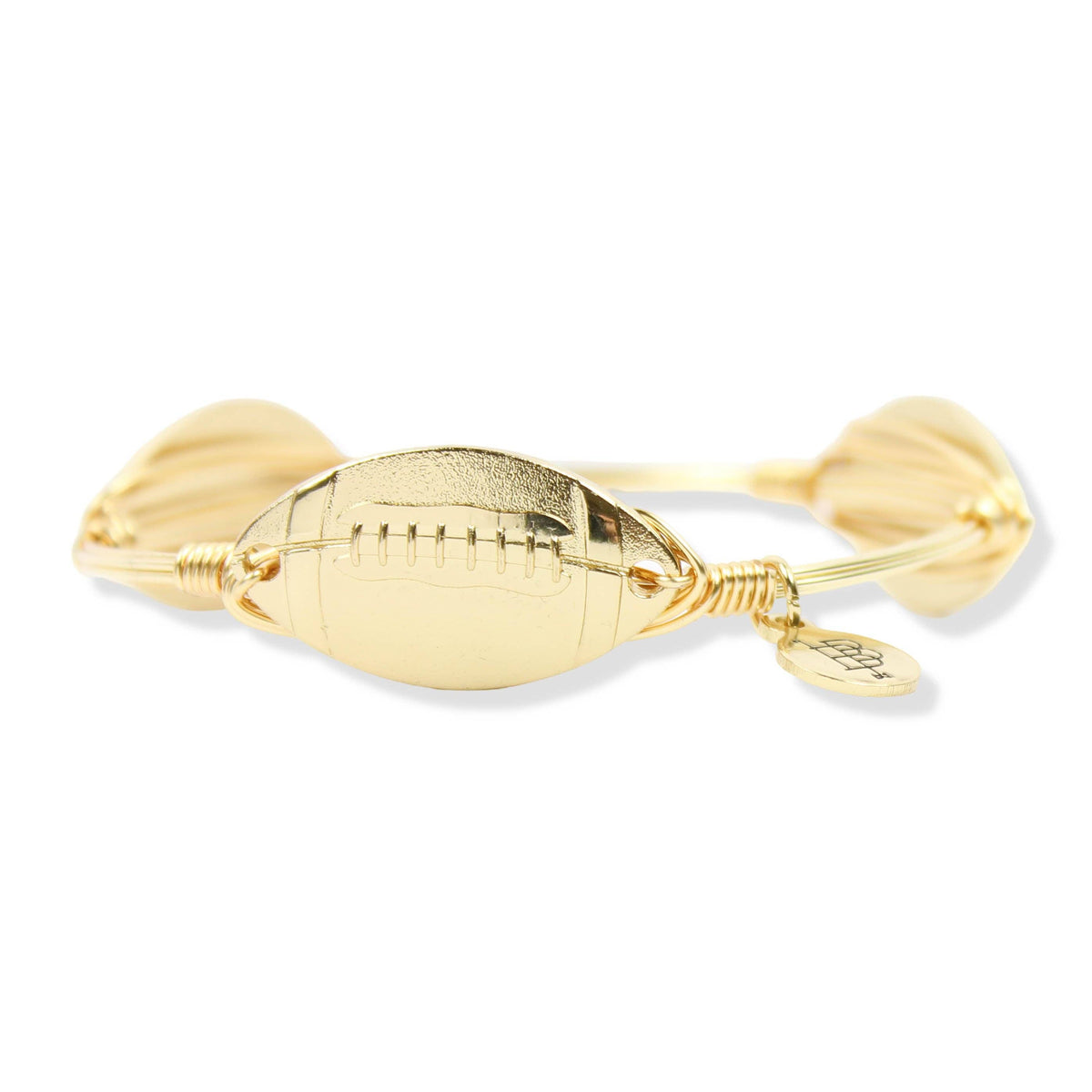 Gold Football Bangle Bracelet