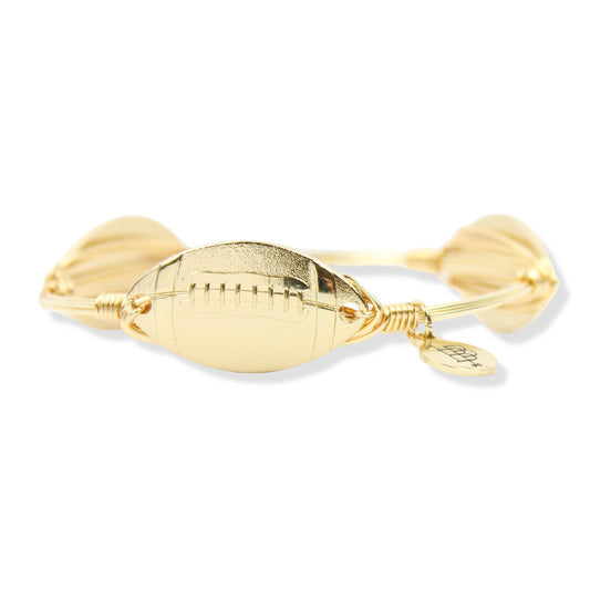 Gold Football Bangle Bracelet
