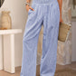 Gingham High Waist Wide Leg Pants with Pockets