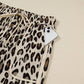 Khaki Leopard Wide Leg Cropped Pants