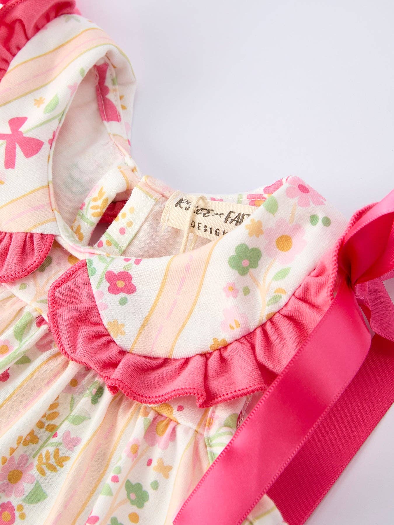 Floral Bow Ruffle Girl Bloomer Set