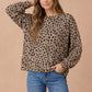 Oversized Mixed Print Sweater Knit Top
