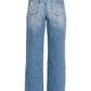 High Rise Cuffed Wide Leg Denim Pants - Zenana