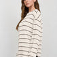 STRIPE LONG SLEEVE CUFFED RELAXED KNIT TOP