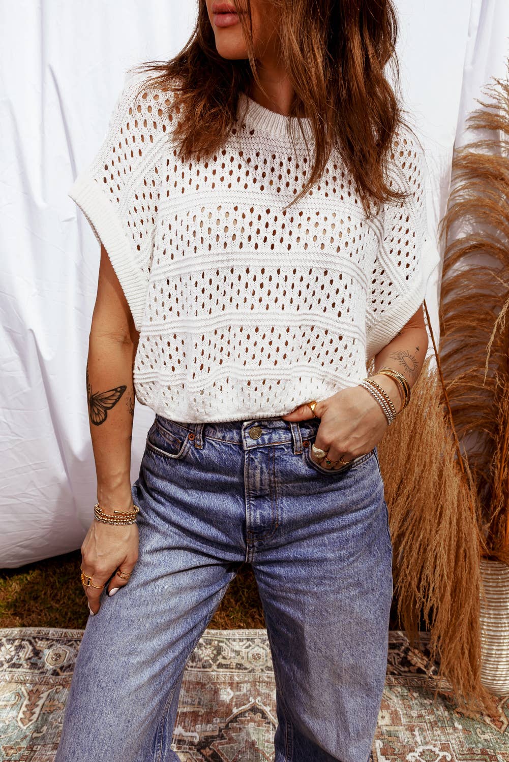 Knit Round Neck Dolman Sweater