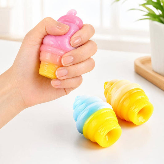12PCS - Ice Cream Cone Squeeze Squishy Stress Relief Toy