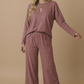 Round Neck Striped Oversized French Terry Top